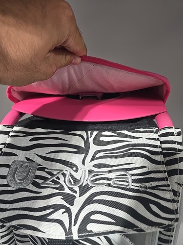 Zuca Rolling Sport Bag, Pink Frame Insert Bag Zebra Print Light Up Wheels 18” - Picture 8 of 12