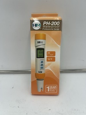 HM Digital Waterproof pH Meter Professional Series, PH-200 - New Open Box