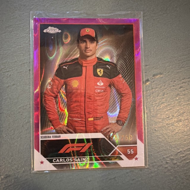 2023 Topps Chrome Formula 1 F1 Carlos Sainz #17 Fuchsia Lava /250