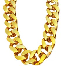 Men's Gold Chain Necklace, 36 inches Big Chunky Necklace Fake Gold Chain, Plasti