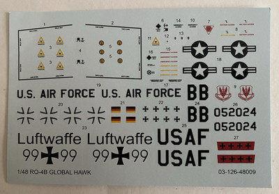 1/48 Scale RQ-4B Global Hawk Decal (New)