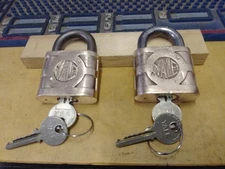 vintage/antique yale 850  padlocks  keyed alike   1934-late 40's   44348