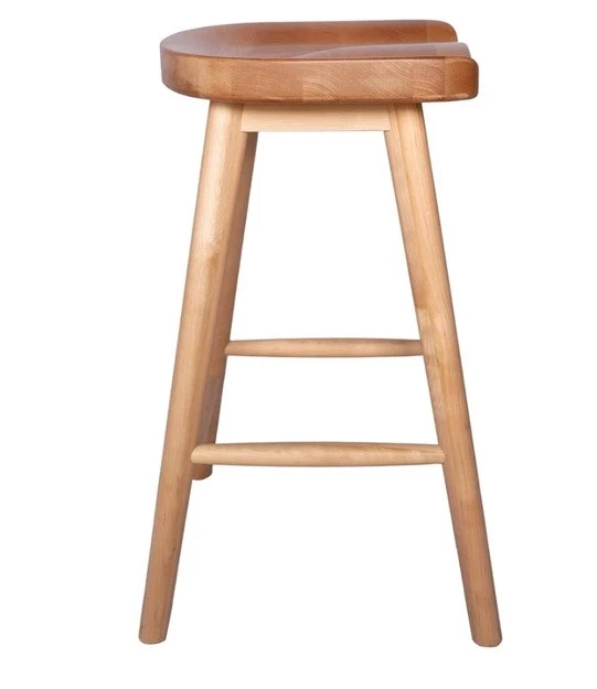 Rivet Kitchen Height Bar Counter Stool, Birch, Natural Finish, 24"H - Image 2 of 4