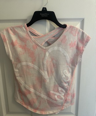 SO Girls Perfect Active Tee Size 7/8 Dance Pink Heart