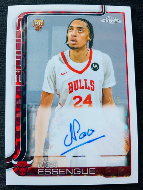 2025-26 Topps Chrome Noa Essengue White Geometric Rookie Auto /2 RC SSP