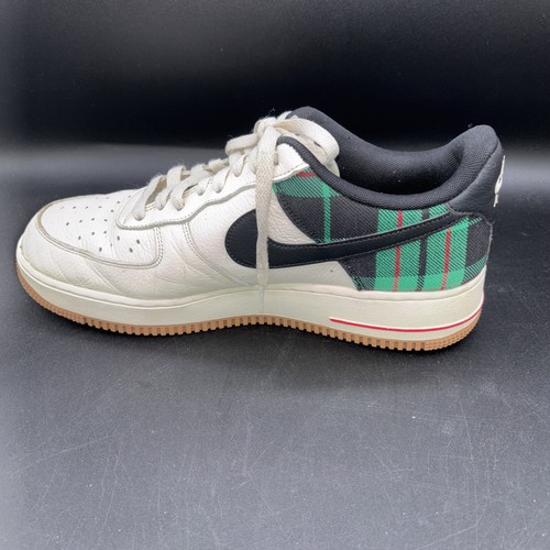 Size 9.5 - Nike Air Force 1 '07 LX Low Ivory Stadium Green Tartan Plaid Men’s - Picture 9 of 12