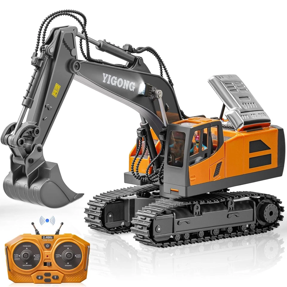 11 Channel RC Construction Metal Shove Heavy Duty Excavator Toy Digger Remote - Image 1 of 4