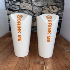 Max Brenner Alice Milkshake Cup Set 2 mugs Drink Me Chocolate by the Bald Man