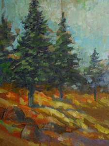 Fall Trees Gold River Creek Brook 8x10 Print 1899 Autumn Woods by James Watts