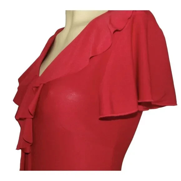 strapless open back dress Zara TRF Red Short Cap Sleeve V Neck Mini Back Zipper Casual Shift Dre –  Brie main image 0