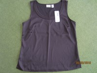Chico's Silky Splendor Tank Sz 1, M, Braided Scoop Neck Espresso Msrp $64 Chico's Silky Splendor Tank Sz 1, M, Braided Scoop Neck Espresso Msrp $64