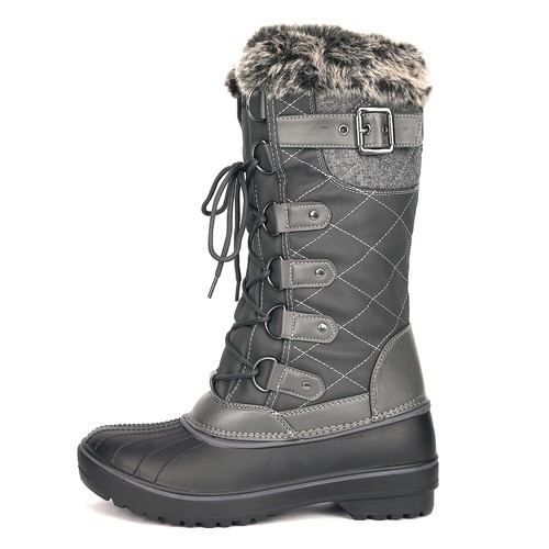 Dream Pairs Women Mid Calf Boots Warm Faux Fur Lined Waterproof Snow Boots - Picture 17 of 24