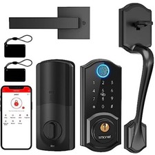 Front Door Lock Set with Handle, SMONET Keyless Entry Smart