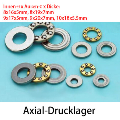 Axiallager Drucklager Axial-Drucklager für 8/9/10mm Wellen F8-16 bis F10-18