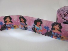Disney Style Aladdin Jasmine 1 inch Grosgrain Ribbon Pink