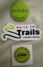Rails To Trails Conservancy Logo Button Pin, Sticker And Temporary Tattoo