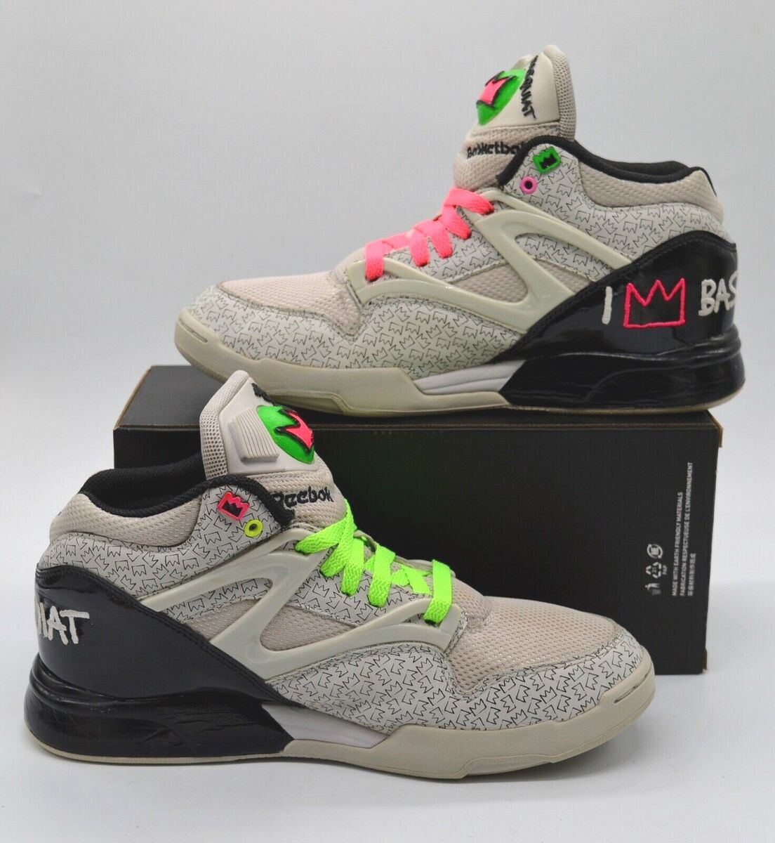 Custom Reebok Pump Omni Lite X Basquiat Grey/Black/Neon Pink Custom Reebok Pump Omni Lite X Basquiat Grey/Black/Neon Pink