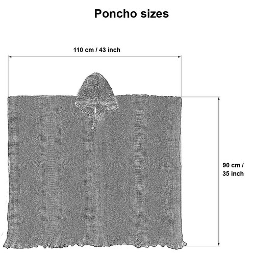 CHAQUETA PONCHO SUÉTER LANA LLAMA HOMBRE MUJER UNISEX CON CAPUCHA TODAS LAS TEMPORADAS - Imagen 5 de 5