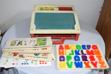 Vintage FISHER PRICE 1972 176 Fisher Price School Days desk Alphabet tray  EUC