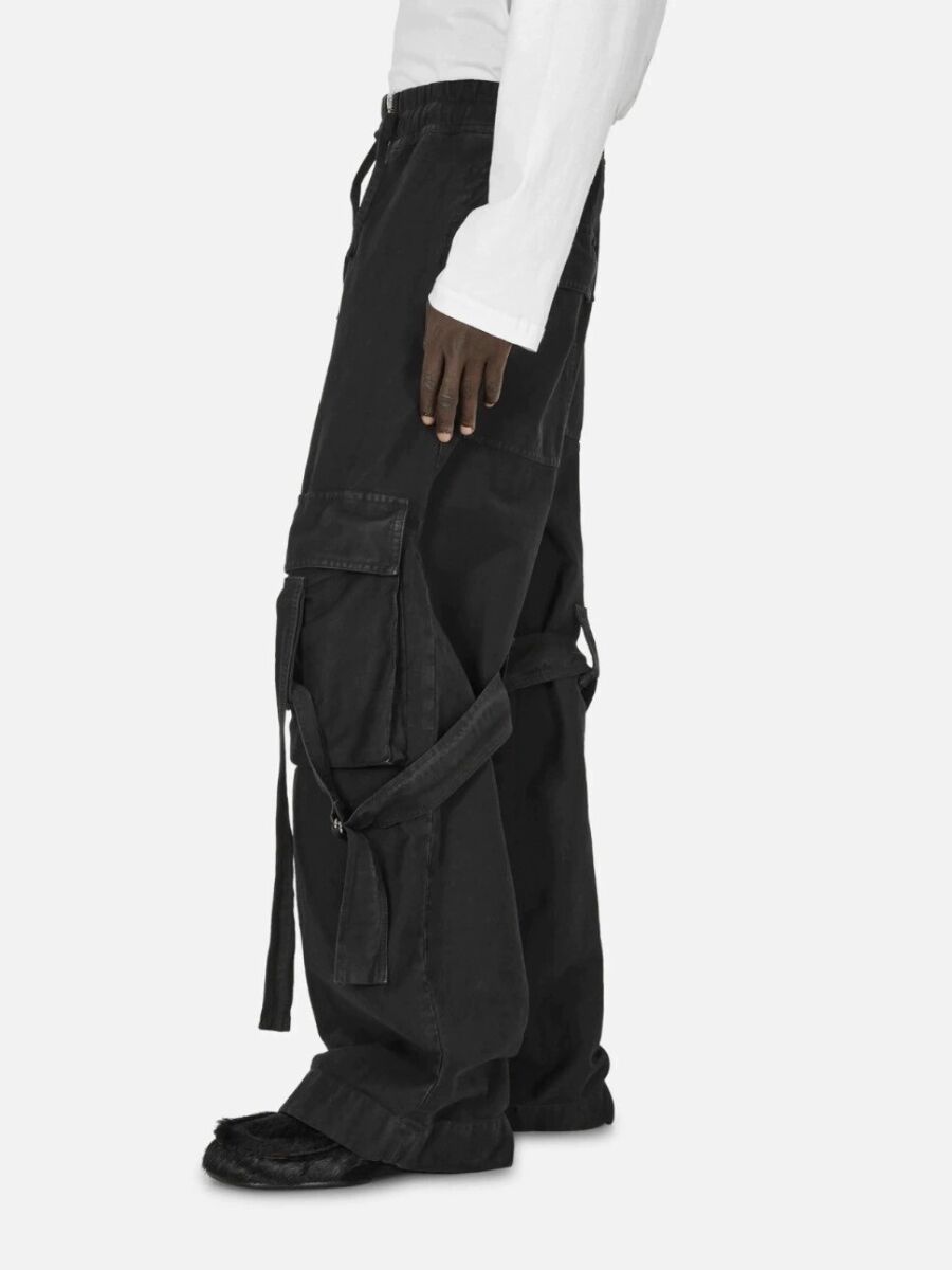 DRIES VAN NOTEN Fashion Week Washed Cotton Strap Pants DRIES VAN NOTEN Fashion Week Washed Cotton Strap Pants