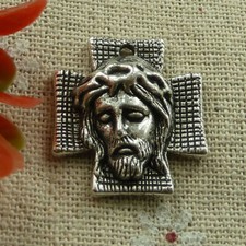 Free Ship 50 pcs tibetan silver Jesus cross charms 24X22mm L-2605
