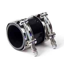 2.5" 3PLY STRAIGHT TURBO/INTAKE 63MM SILICONE TUBING COUPLER HOSE+T-CLAMPS BLACK