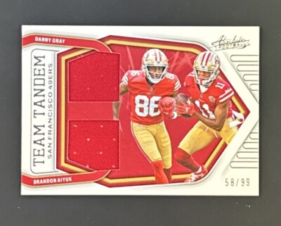 2022 Absolute Danny Gray Brandon Aiyuk Team Tandem Relic /99 #TT-DB