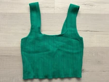 NWT H&M Sleeveless Knit Crop Top Green Small