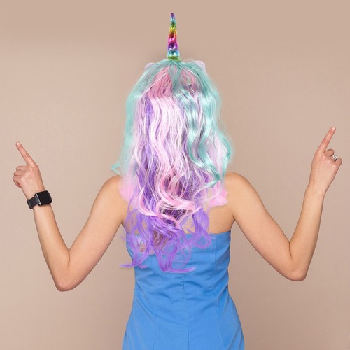 Einhorn Perücke Frau Farbige Perücken Für Frauen Lockige Mit - Bild 10 von 12