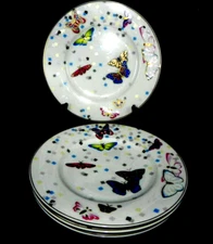 Vintage Tuscany Collection "Papillon" w/ Raised Butterflies Plates Design Japan