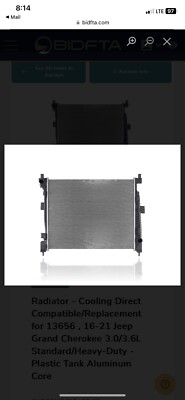 13658 Radiator Jeep Grand Cherokee Radiator 16-21 Compatible 13656 Jeep 3.0/3.6L ...