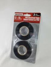 2PackTool Bench Hardware PVC Electrical Tape 2 Rolls in Pack x 50 Ft Each 