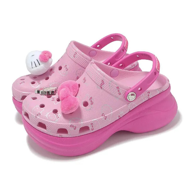 ２セット Crocs x Sanrio Bae Clog Hello Kitty Women Platform Slip On Sandal