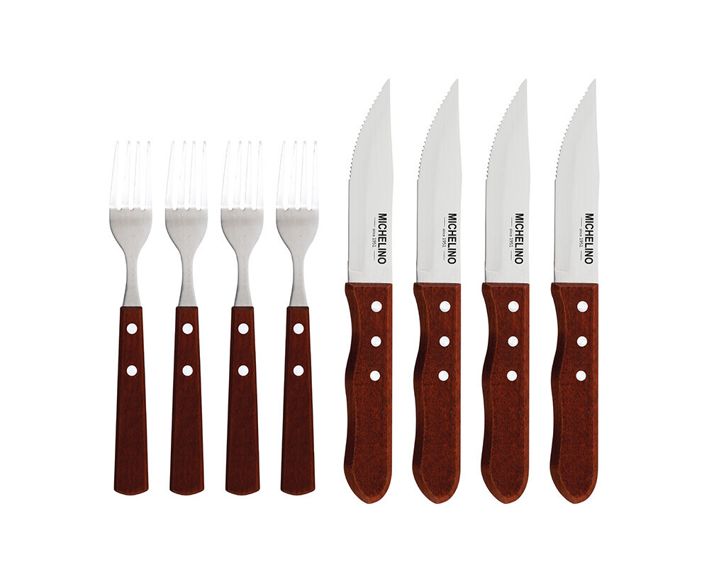 Michelino 8-tlg Junbo Steakmesser Set Besteckset Gabel Messer Edelstahl 5090₽