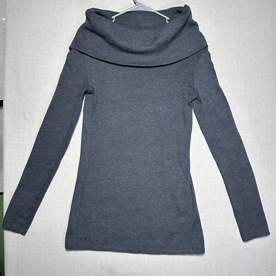 Converse One Star Women's Grey Cowl Neck Cotton Sweater Tunic – Sz S