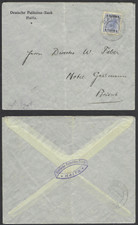 Deutsch Palastina Bank Haifa Palestine cover Austria Levant post 1Piaster Caifa