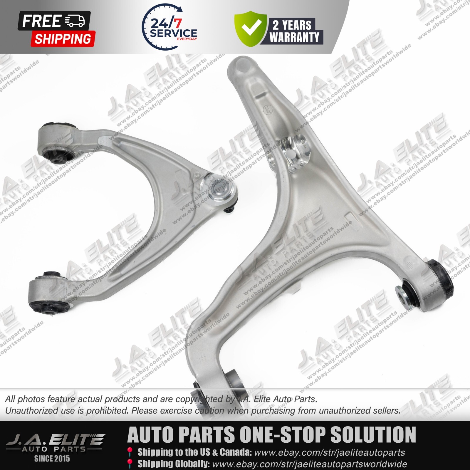 2pcs Front Right Upper & Lower Control Arm fit Maserati Levante (2017+)