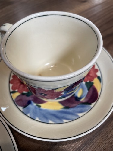Vintage Espresso Cups & Saucers ADAMS ROYAL IVORY TITIAN WARE BROCADE RD 708800 - 第 4/8 張圖片