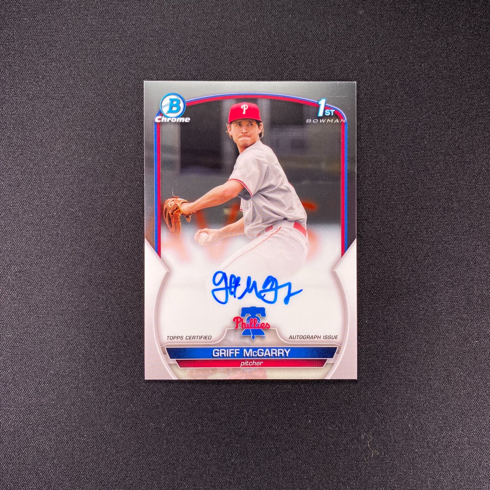 2023 Bowman Chrome Griff McGarry 1st Auto CPA-GM Philadelphia Phillies Autograph