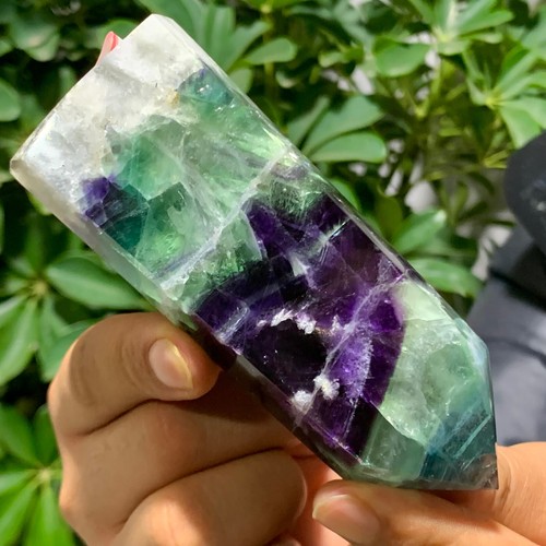 254G Natural colour Fluorite Crystal obelisk crystal wand healing stan - 第 5/14 張圖片