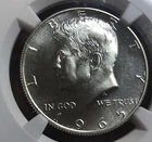 1965 SMS Silver JF Kennedy half dollar NGC MS67