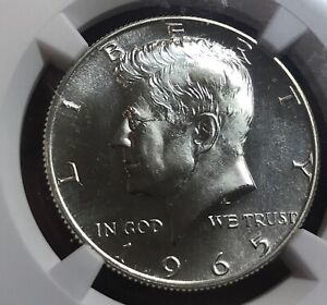 ms67 ngc kennedy sms 1965 jf dollar half silver