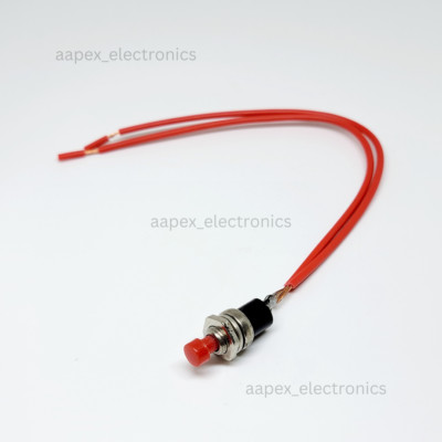 10 Pcs Red SPST Mini Push Button Pre-Wired N.O. Momentary Switch OFF-(ON)