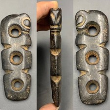 Beautiful antique hand craved black stone, collectible black stone.