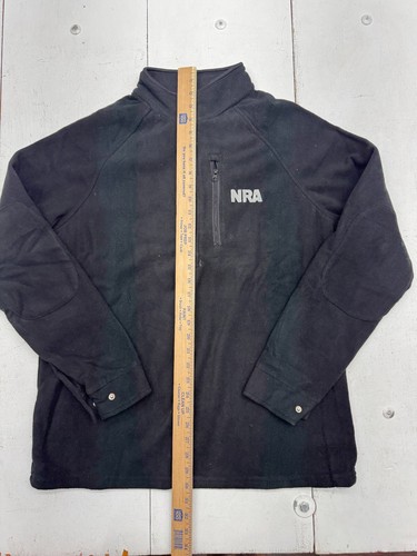 NRA Black Fleece Half Zip Jacket Mens Size Large - Picture 4 of 5