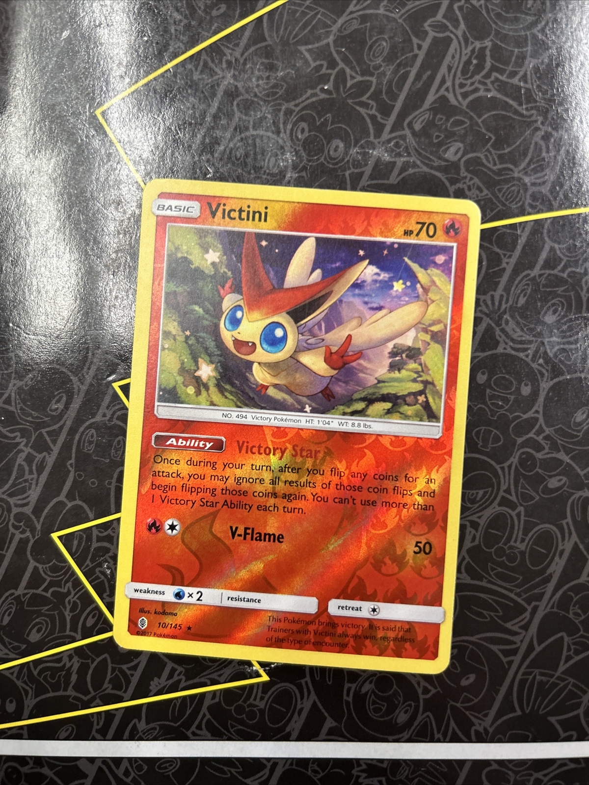 Pokémon TCG Victini Sun & Moon Guardians Rising 10/145 Reverse Holo