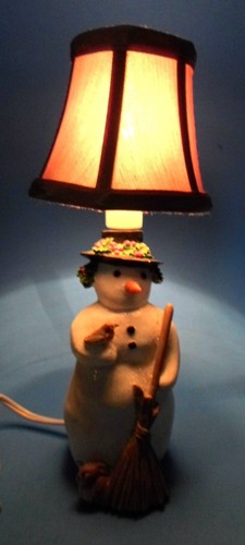 Vintage HALLMARK SNOWMAN ACCENT LAMP Natures Sketchbook Marjolein Bastin As Is - Picture 2 of 10