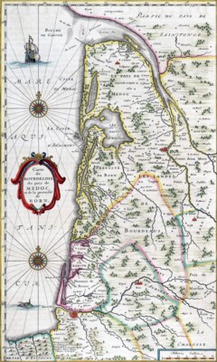 Reproduction carte ancienne - Médoc 1663