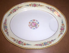Haviland Limoges VENDOME 15" Oval Meat Turkey PLATTER Serving Dish w/ Gravy Well
