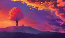 Landscape illustration tree bark nature fantasy art Custom Gaming Mat Desk